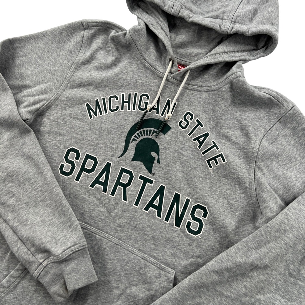 Nike Michigan State Spartans Hoodie Men M Gray Fleece Pullover NCAA Gameday